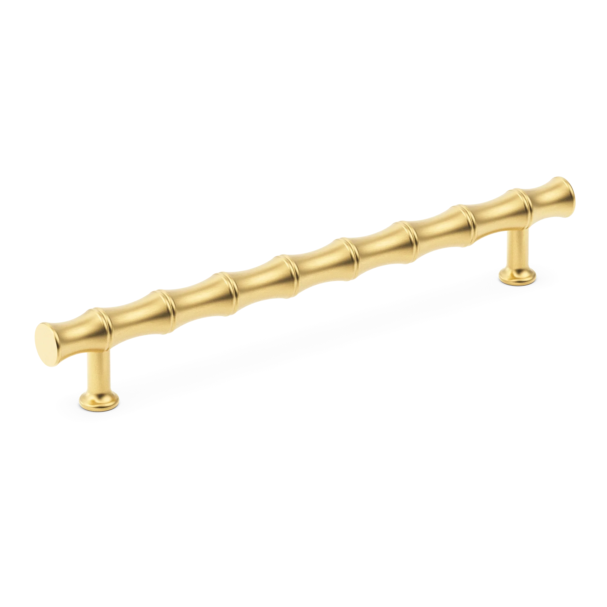 Armac Martin Grove Bamboo Cabinet Handle in 96mm / Satin Brass Lacquered