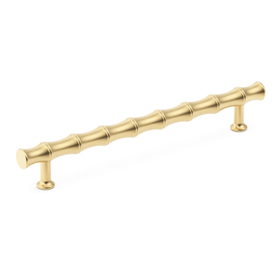 Armac Martin Grove Bamboo Cabinet Handle in 96mm / Satin Brass Unlacquered