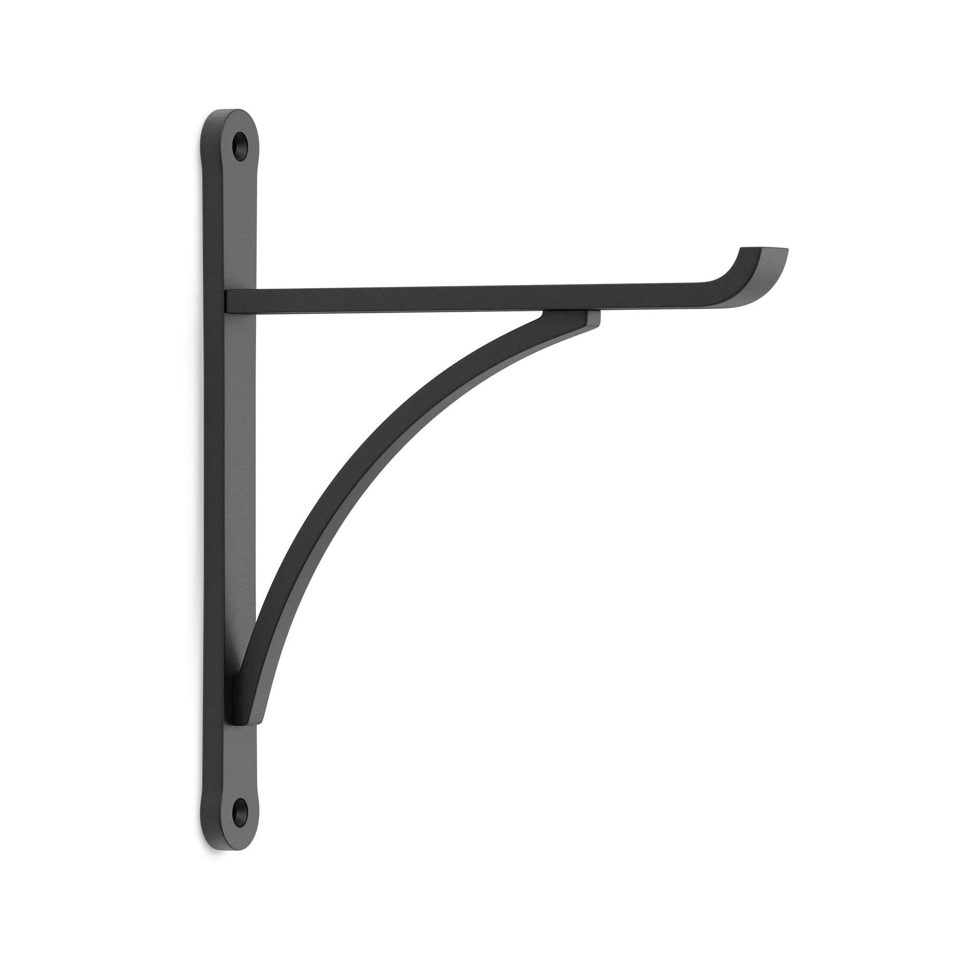 Armac Martin Harborne Brass Shelf Bracket in 250mm / Matt Black Lacquered