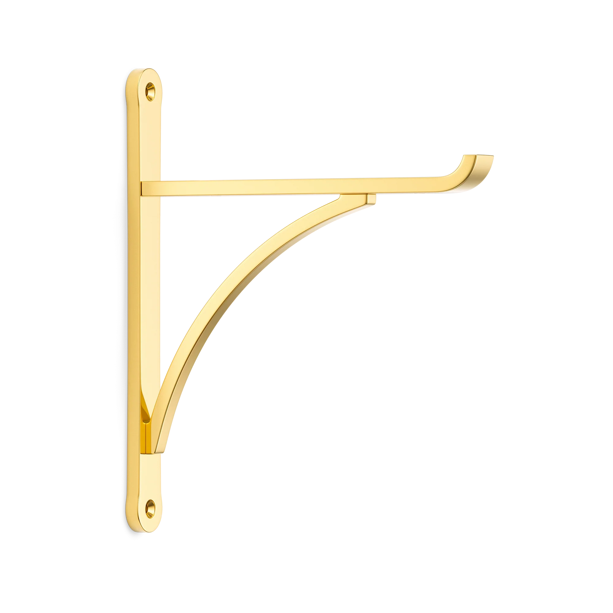 Armac Martin Harborne Brass Shelf Bracket in 190mm / Polished Brass Lacquered