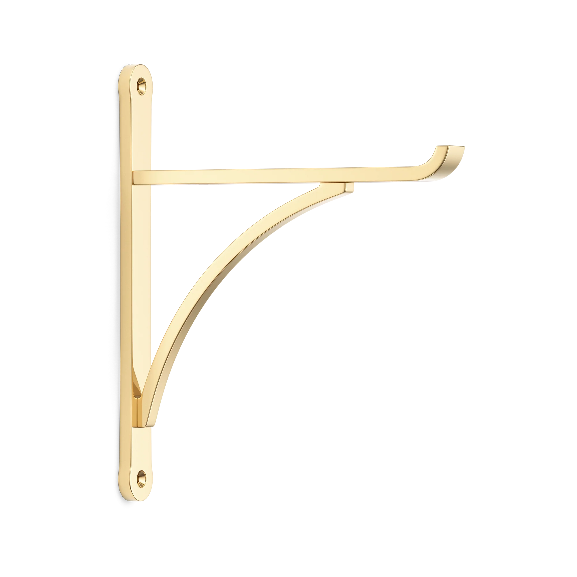 Armac Martin Harborne Brass Shelf Bracket in 190mm / Polished Brass Unlacquered