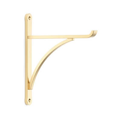Armac Martin Harborne Brass Shelf Bracket in 190mm / Polished Brass Unlacquered