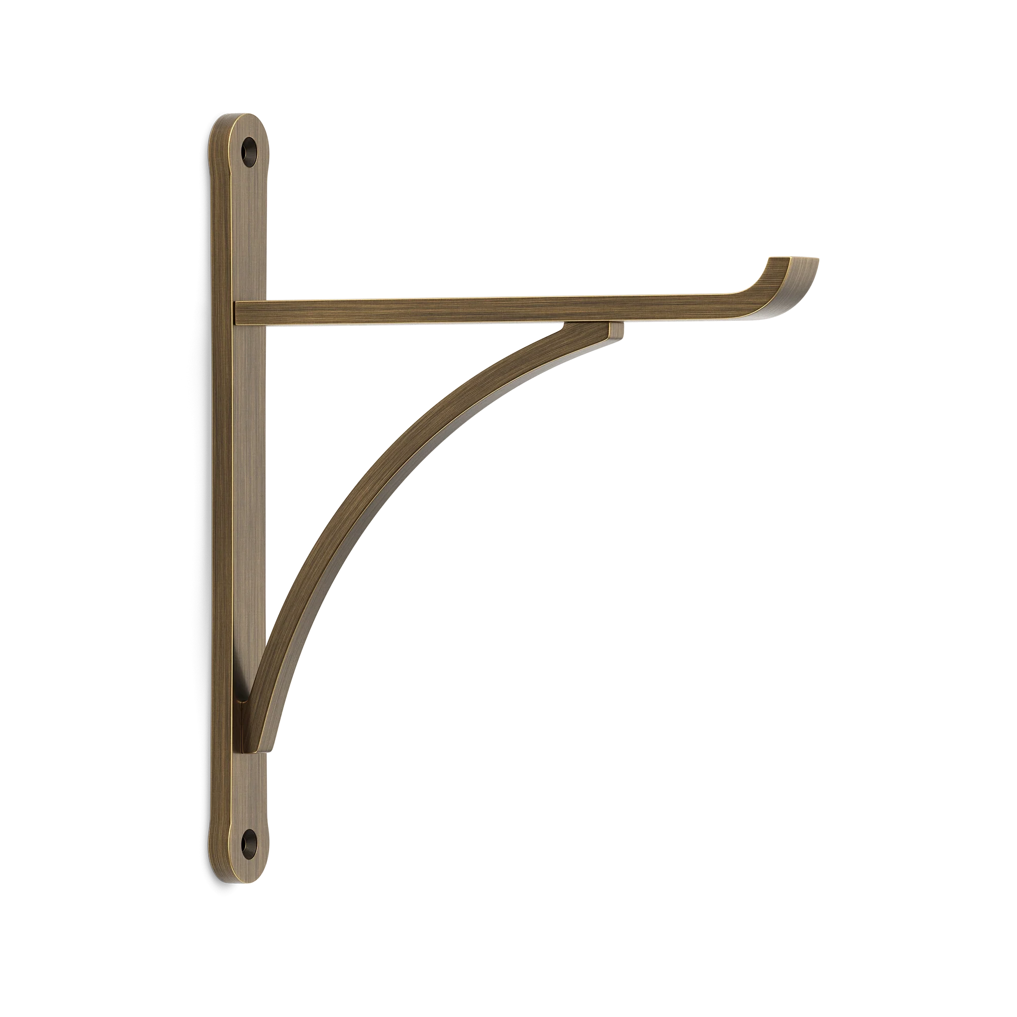 Armac Martin Harborne Brass Shelf Bracket in 190mm / Satin Antique Satin Lacquered