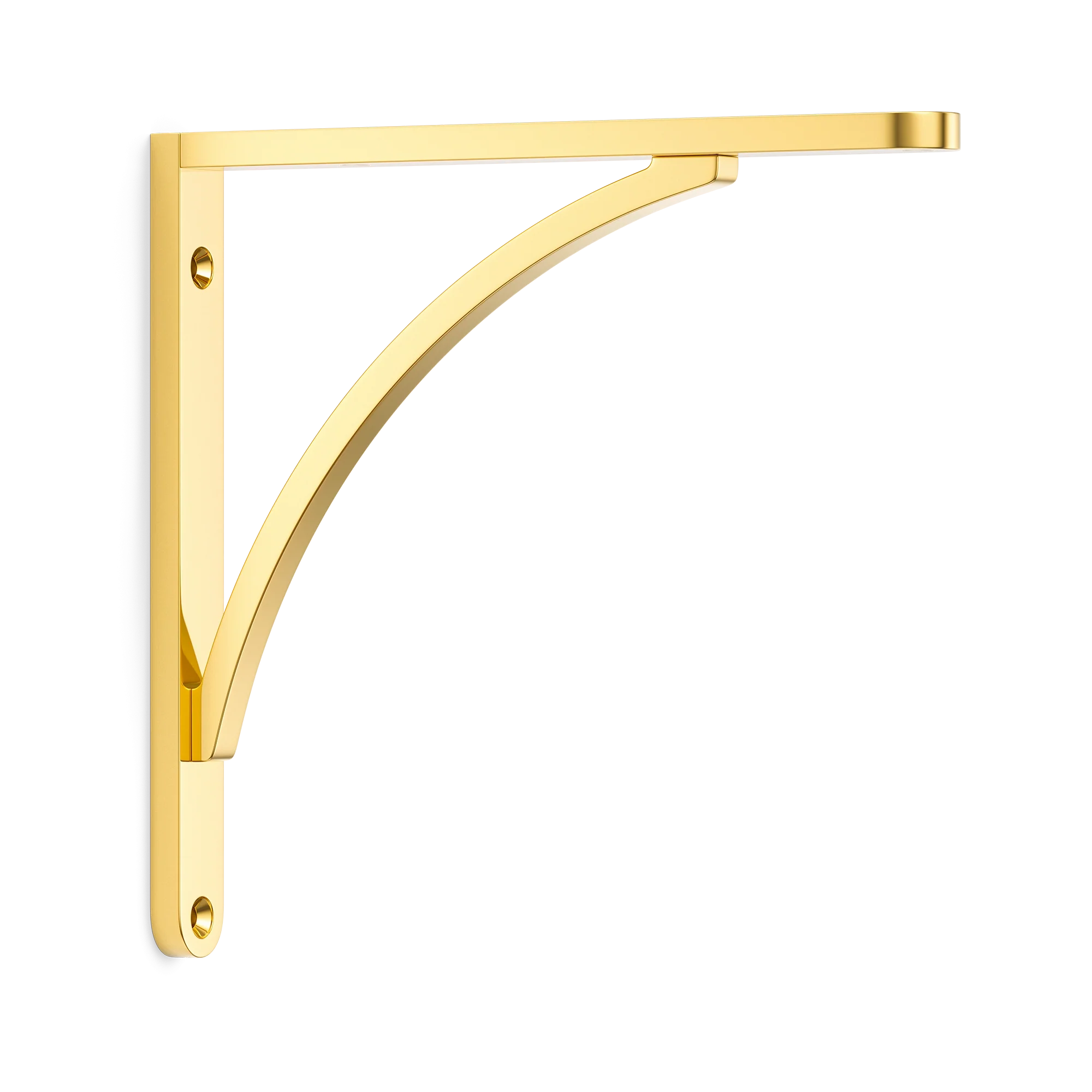 Armac Martin Handsworth Flush Mounted Shelf Bracket in 150mm / Polished Brass Lacquered