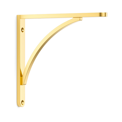 Armac Martin Handsworth Flush Mounted Shelf Bracket in 150mm / Polished Brass Lacquered