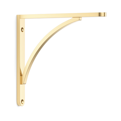Armac Martin Handsworth Flush Mounted Shelf Bracket in 150mm / Polished Brass Unlacquered