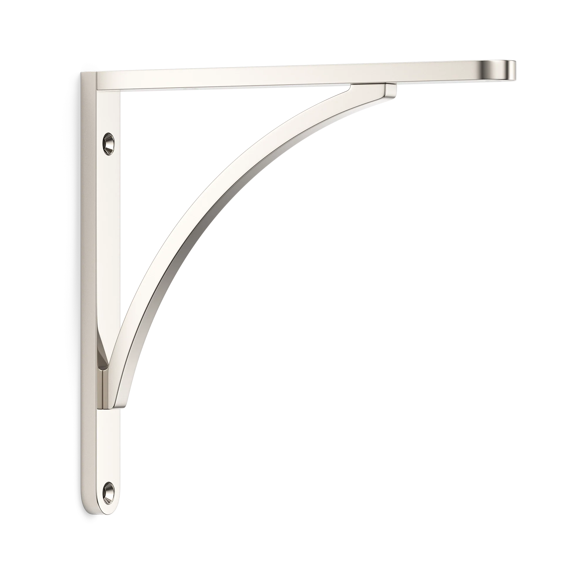 Armac Martin Handsworth Flush Mounted Shelf Bracket in 150mm / Polished Nickel Plate