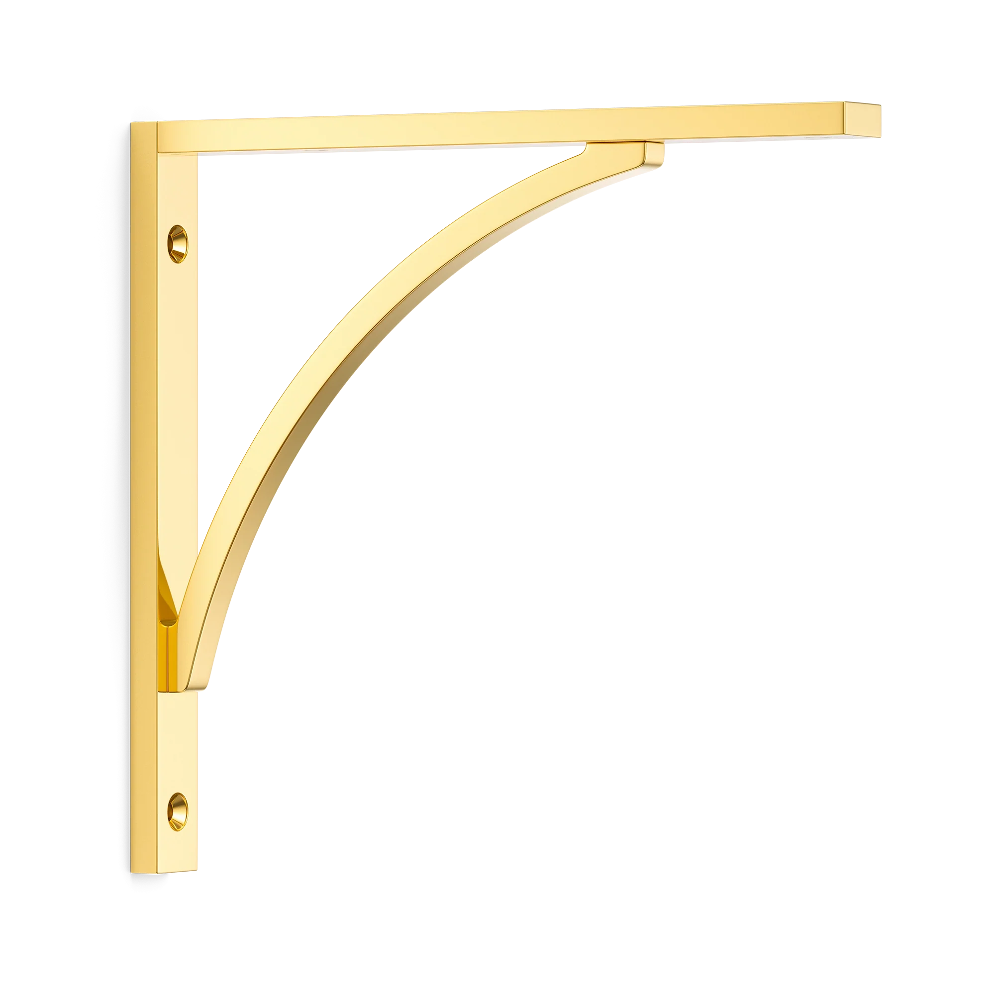 Armac Martin Hockley Flush Mounted Shelf Bracket in 150mm / Polished Brass Lacquered