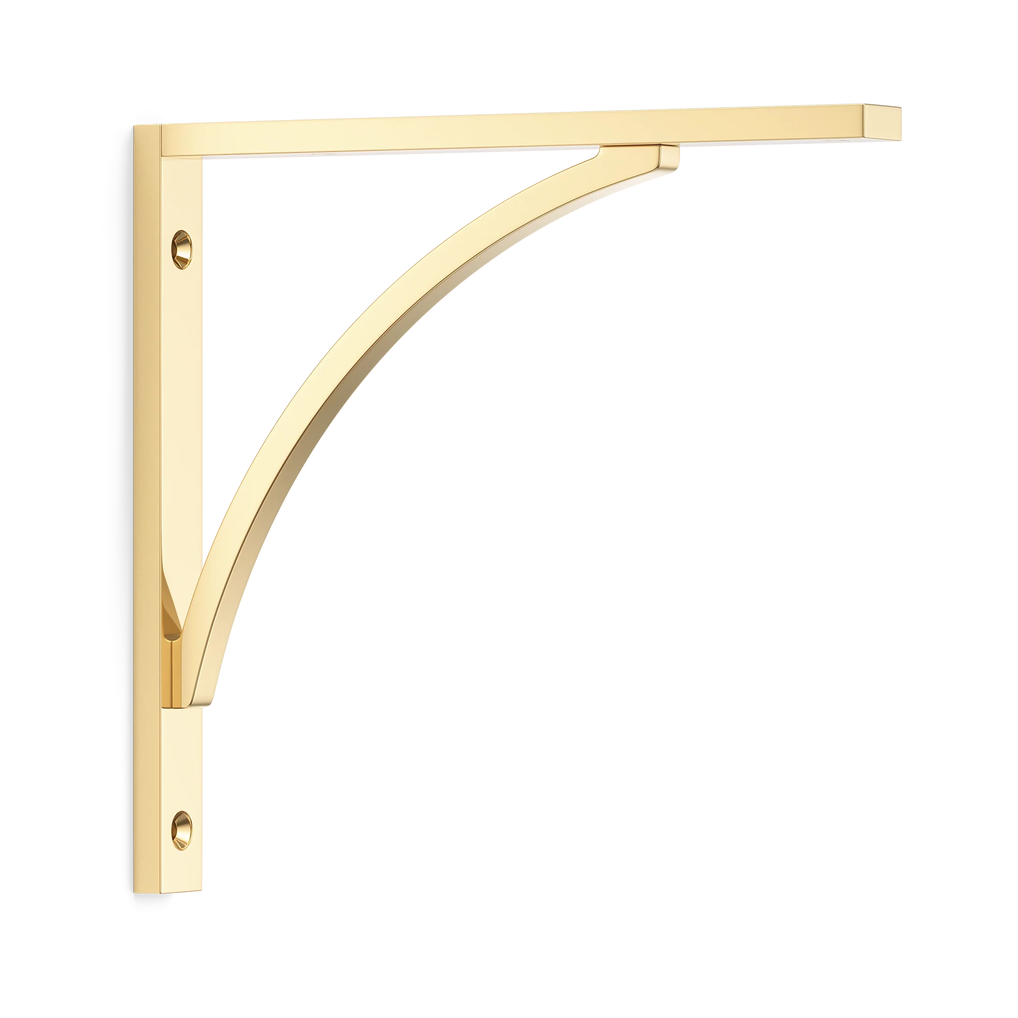 Armac Martin Hockley Flush Mounted Shelf Bracket in 150mm / Polished Brass Unlacquered