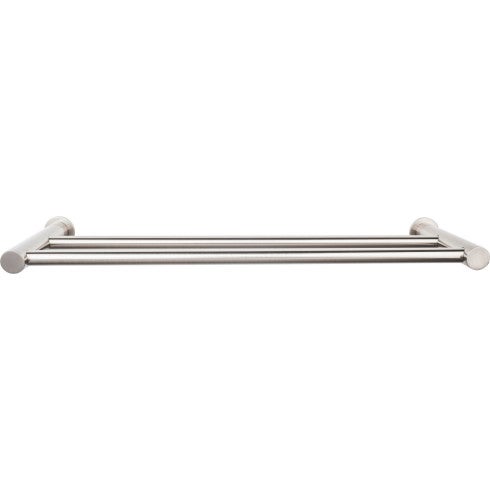 Top Knobs Hopewell Bath Towel Bar Double 18" in Brushed Satin Nickel