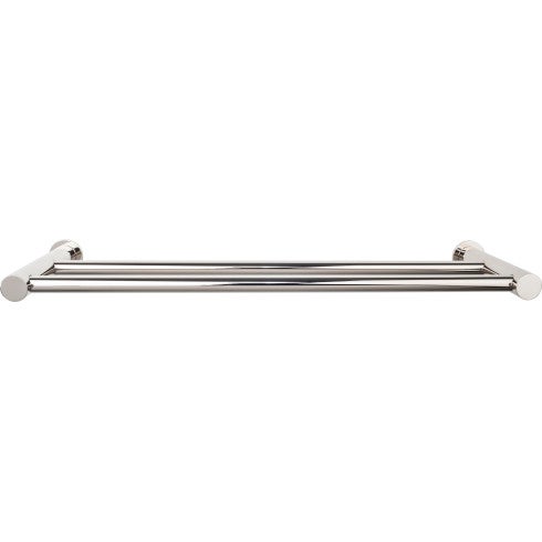 Top Knobs Hopewell Bath Towel Bar Double 18" in Polished Nickel