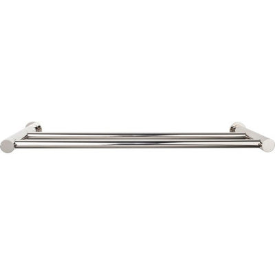 Top Knobs Hopewell Bath Towel Bar Double 18" in Polished Nickel