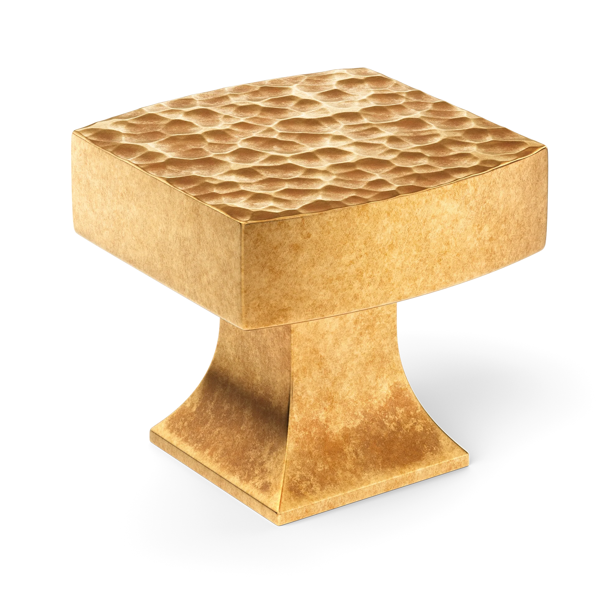 Armac Martin Harold Hammered Cabinet Knob in 32mm / Burnished Brass