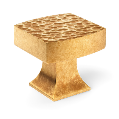 Armac Martin Harold Hammered Cabinet Knob in 32mm / Burnished Brass