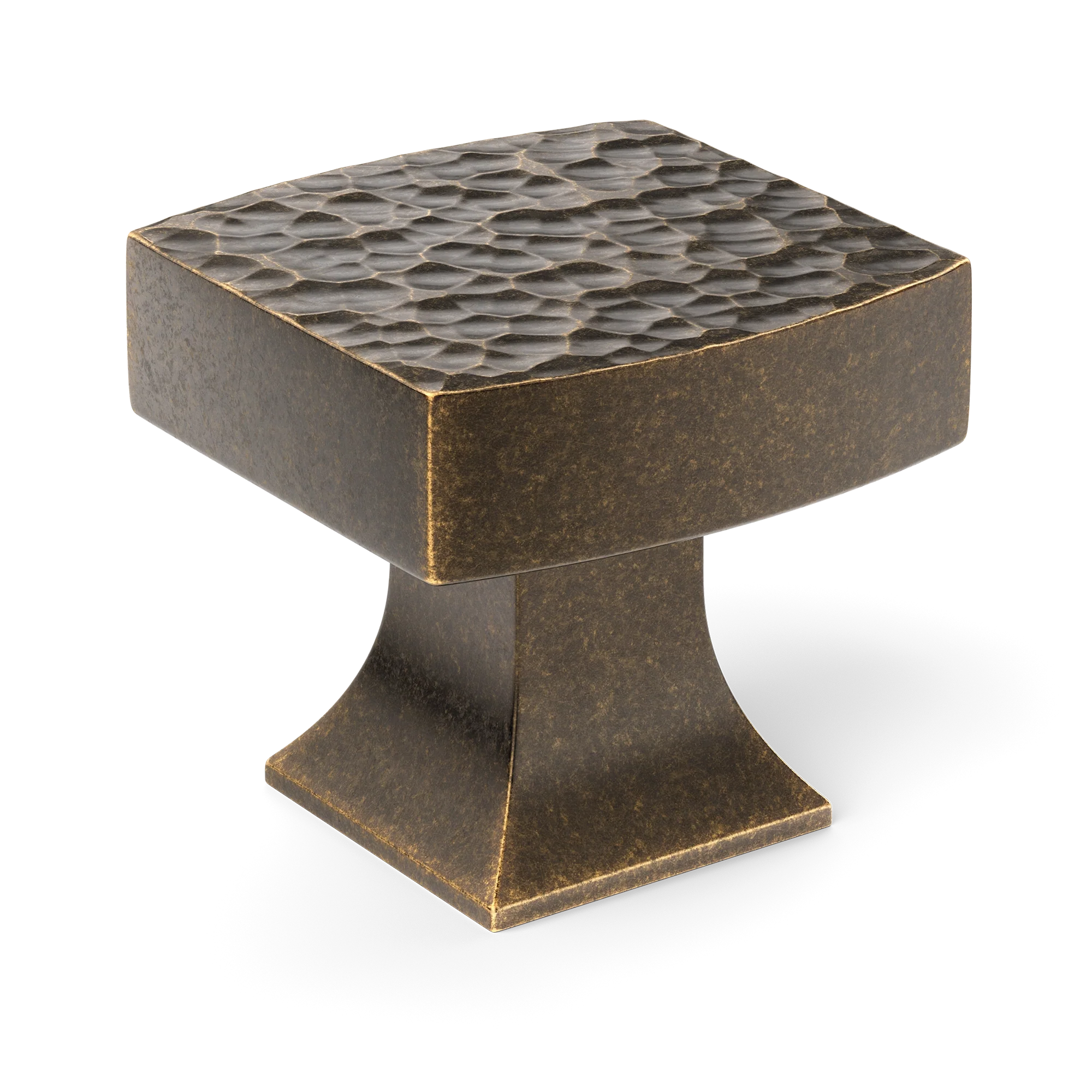 Armac Martin Harold Hammered Cabinet Knob in 32mm / Dark Aged Brass