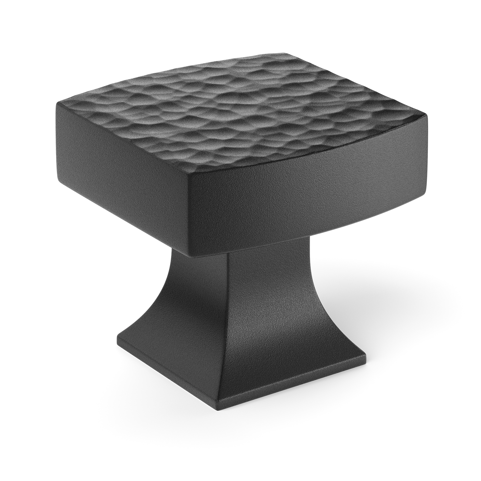 Armac Martin Harold Hammered Cabinet Knob in 32mm / Matt Black Lacquered