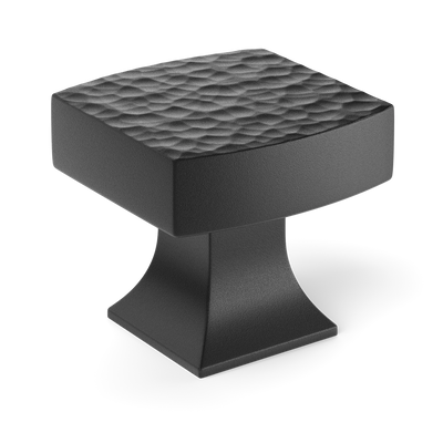 Armac Martin Harold Hammered Cabinet Knob in 32mm / Matt Black Lacquered