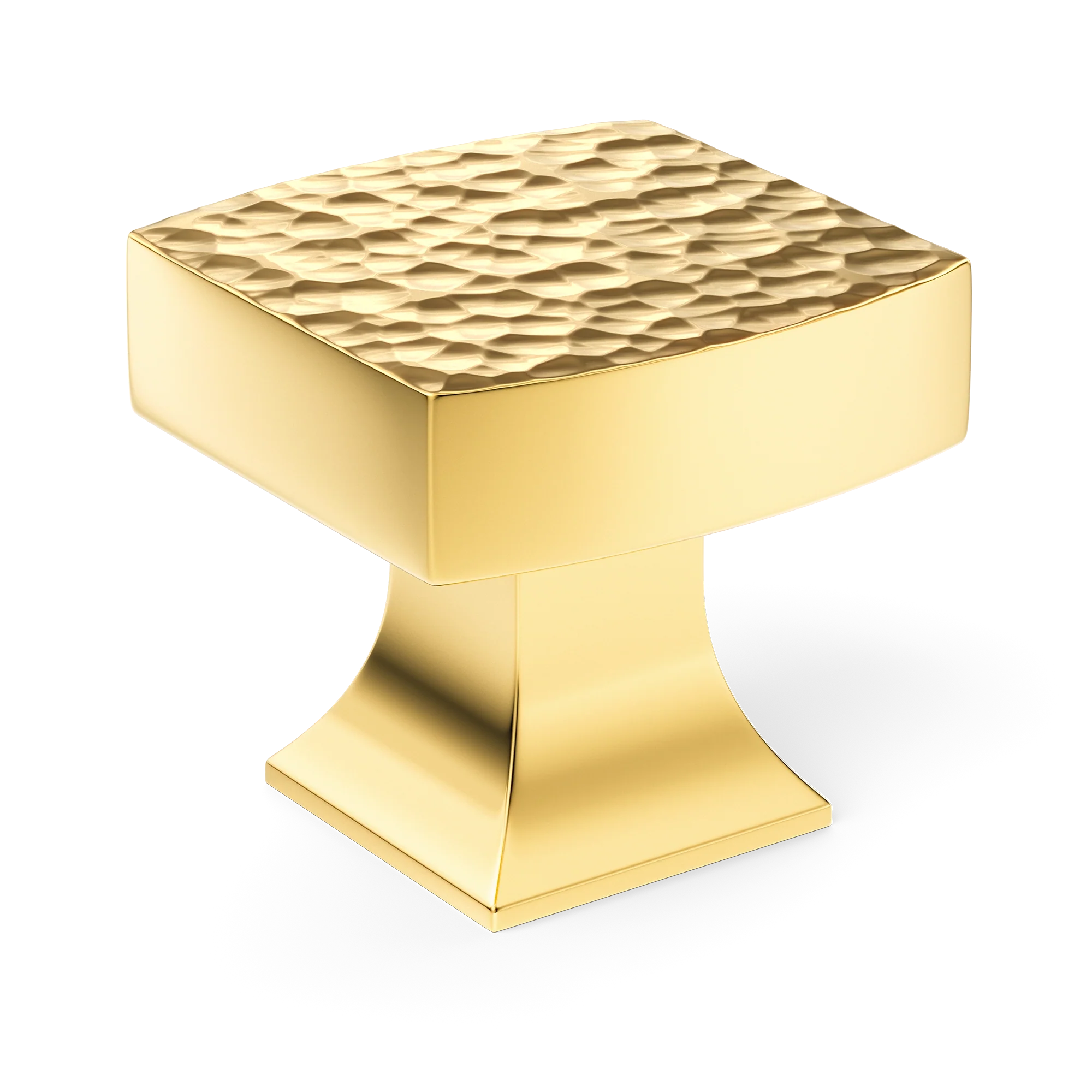 Armac Martin Harold Hammered Cabinet Knob in 32mm / Polished Brass Lacquered
