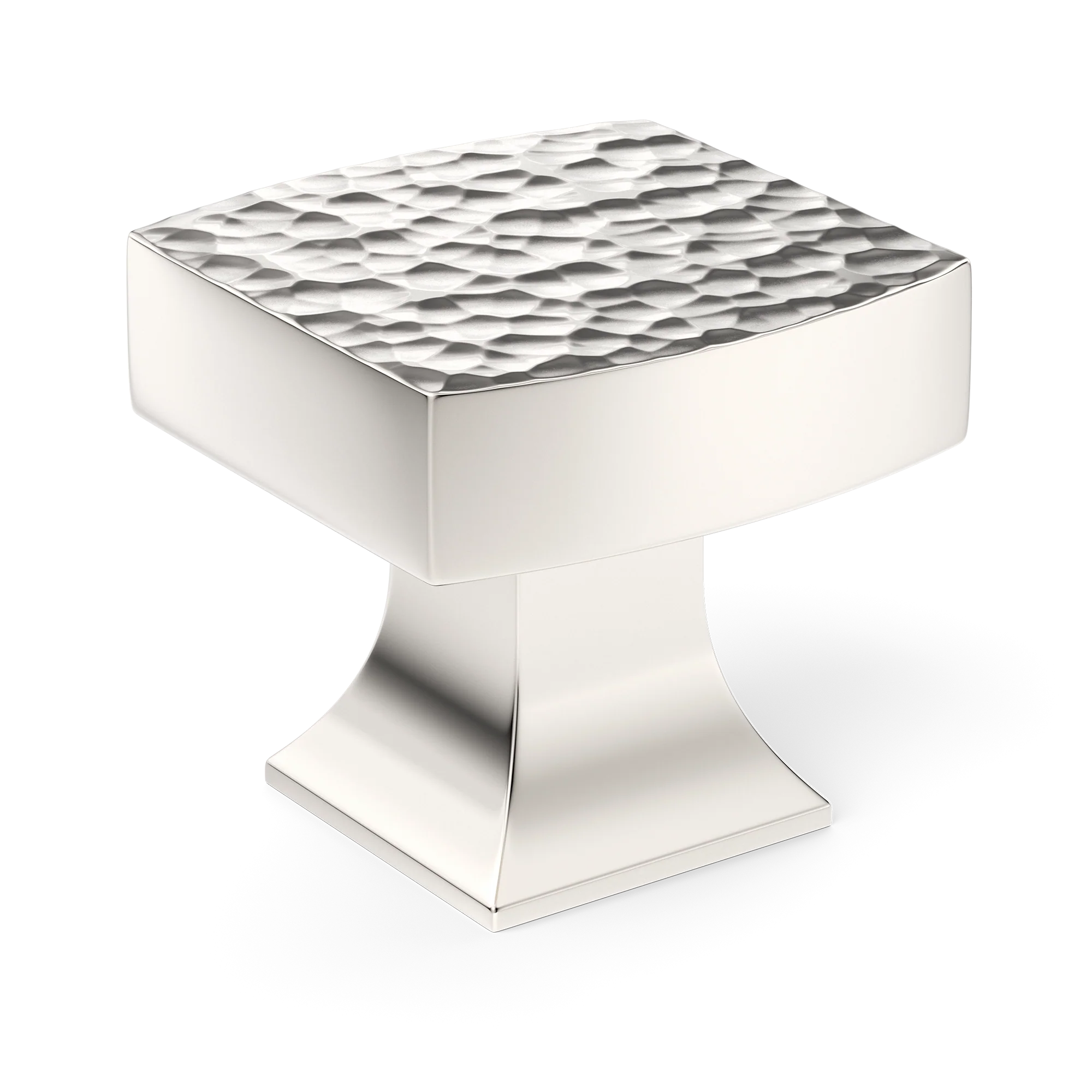 Armac Martin Harold Hammered Cabinet Knob in 32mm / Polished Nickel Plate