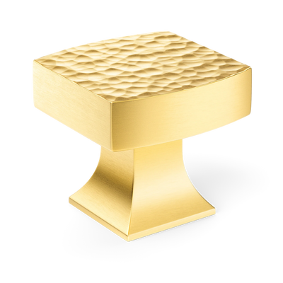 Armac Martin Harold Hammered Cabinet Knob in 32mm / Satin Brass Lacquered