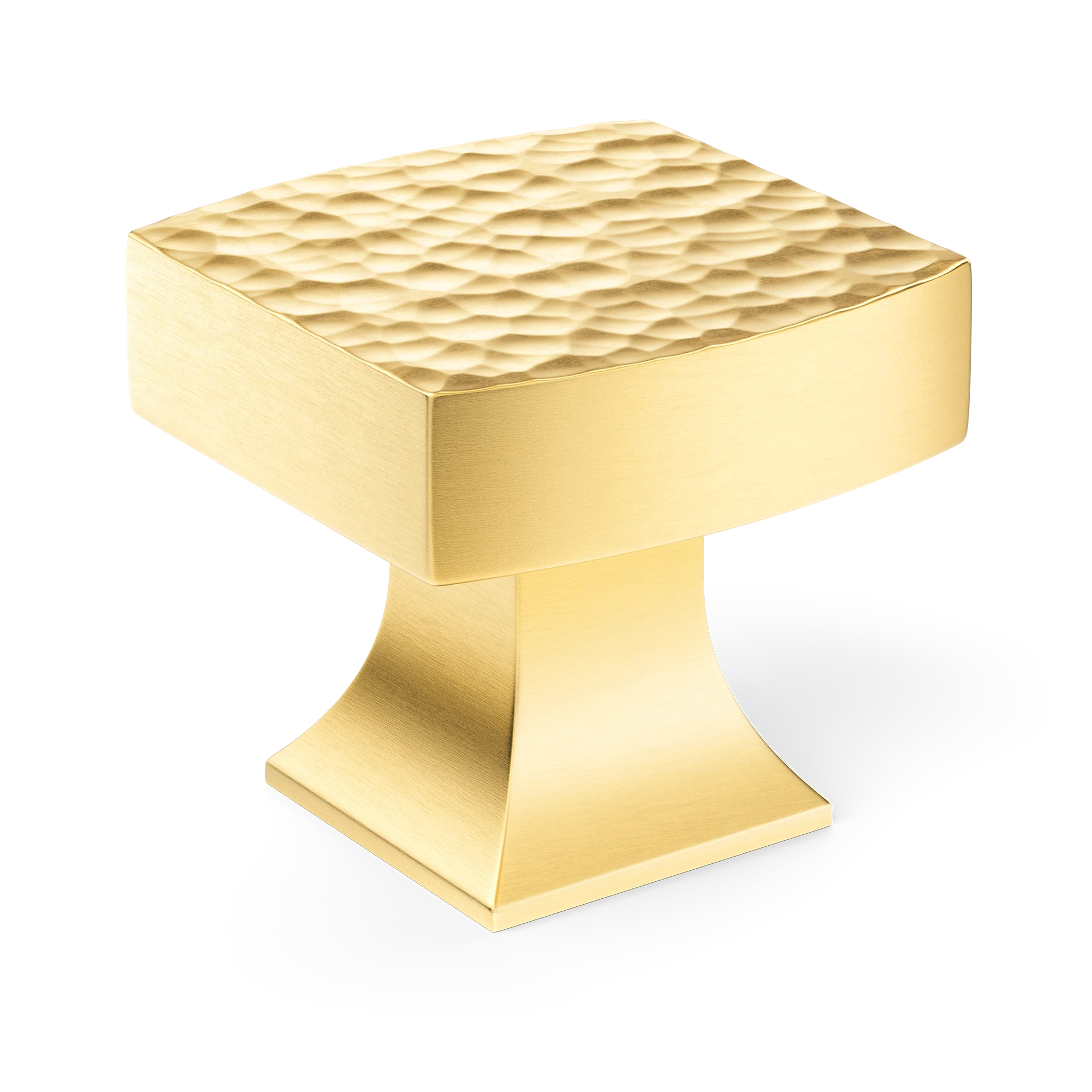 Armac Martin Harold Hammered Cabinet Knob in 32mm / Satin Brass Satin Lacquered
