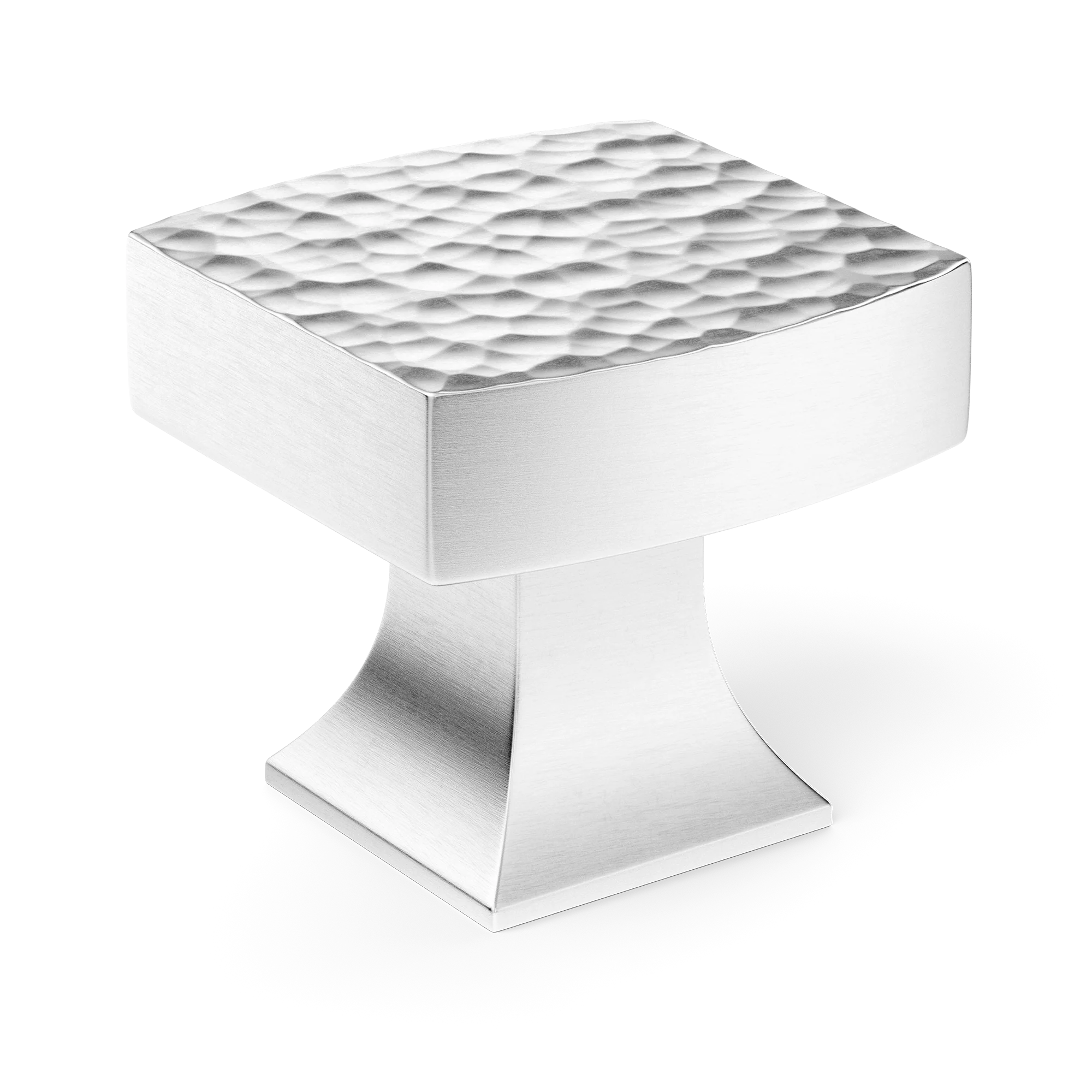 Armac Martin Harold Hammered Cabinet Knob in 32mm / Satin Chrome Plate