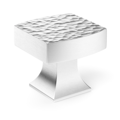 Armac Martin Harold Hammered Cabinet Knob in 32mm / Satin Chrome Plate
