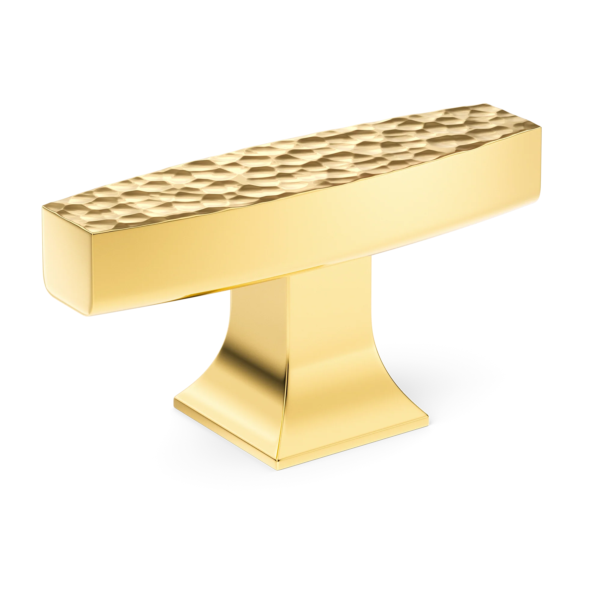 Armac Martin Harold Hammered T-bar Handle in 58mm / Polished Brass Lacquered