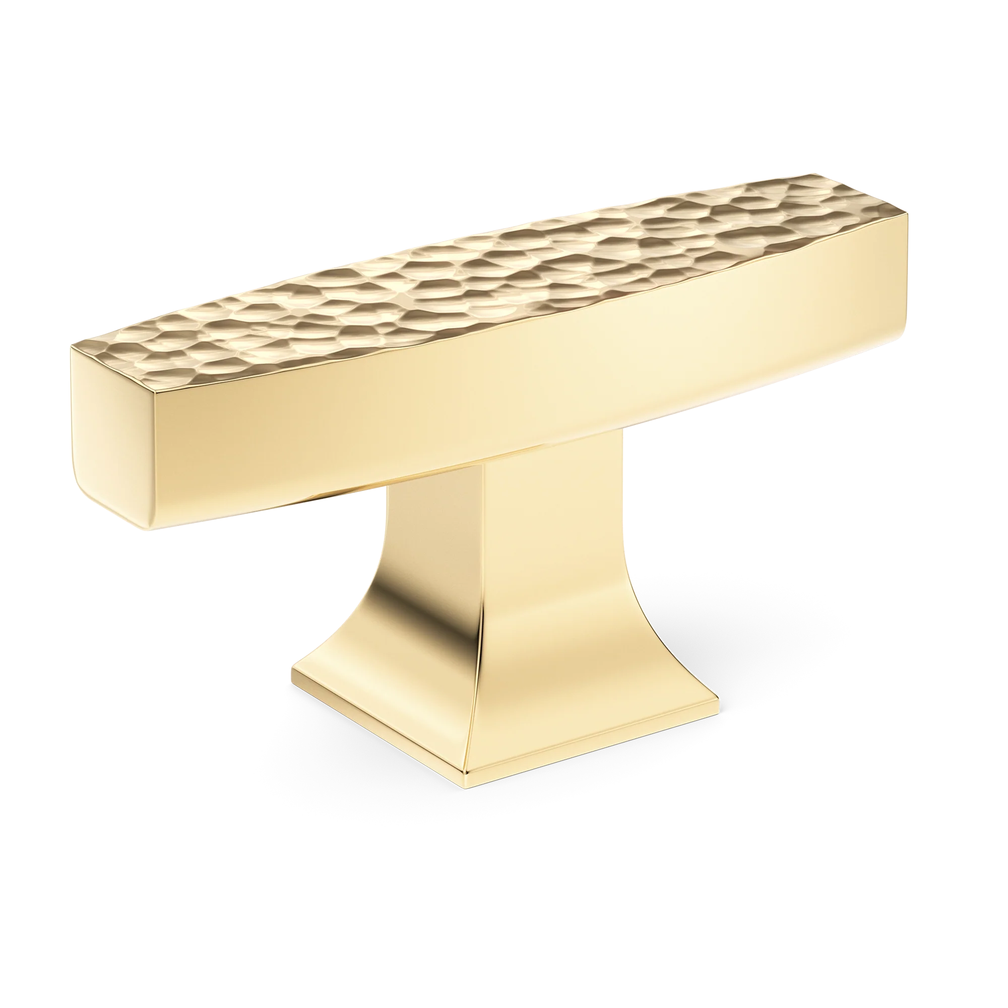 Armac Martin Harold Hammered T-bar Handle in 58mm / Polished Brass Unlacquered