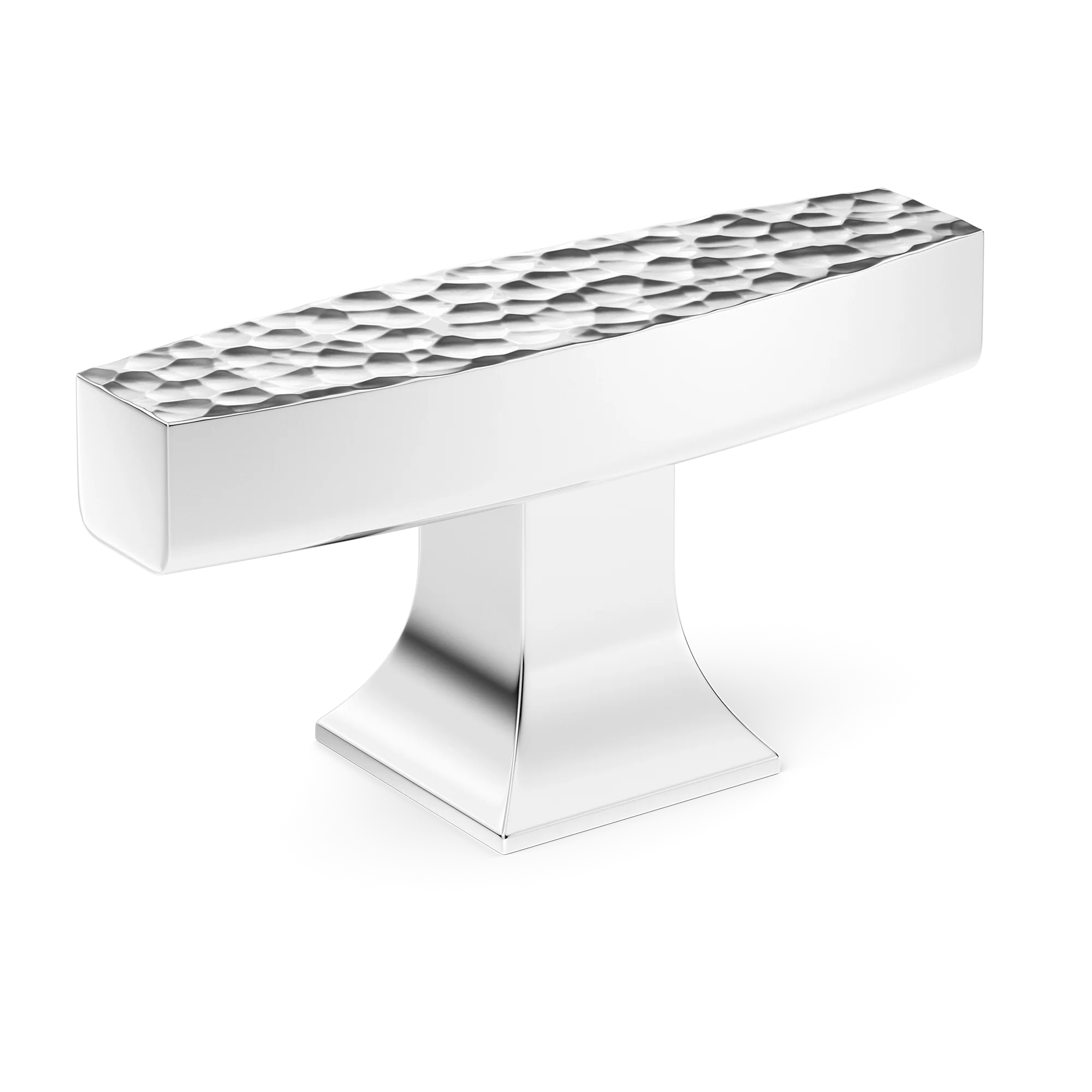Armac Martin Harold Hammered T-bar Handle in 58mm / Polished Chrome Plate