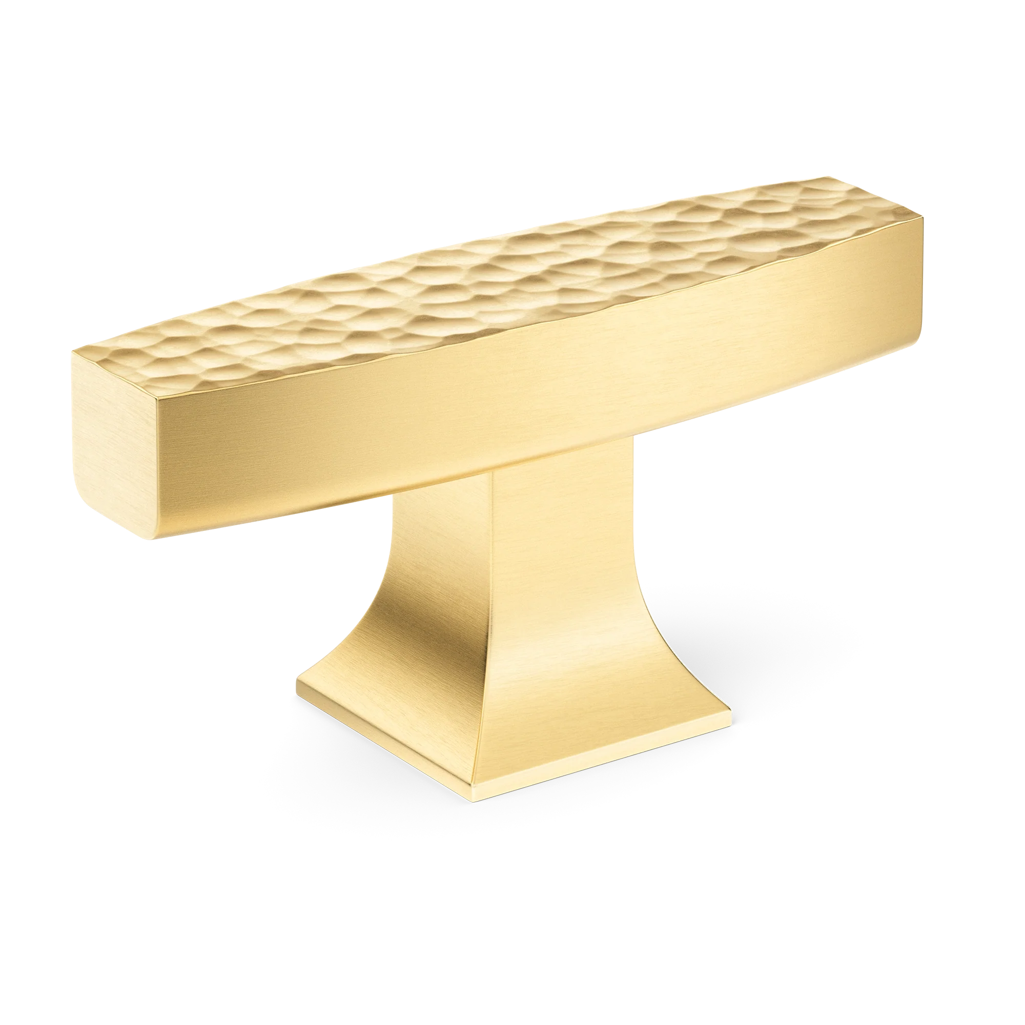 Armac Martin Harold Hammered T-bar Handle in 58mm / Satin Brass Unlacquered