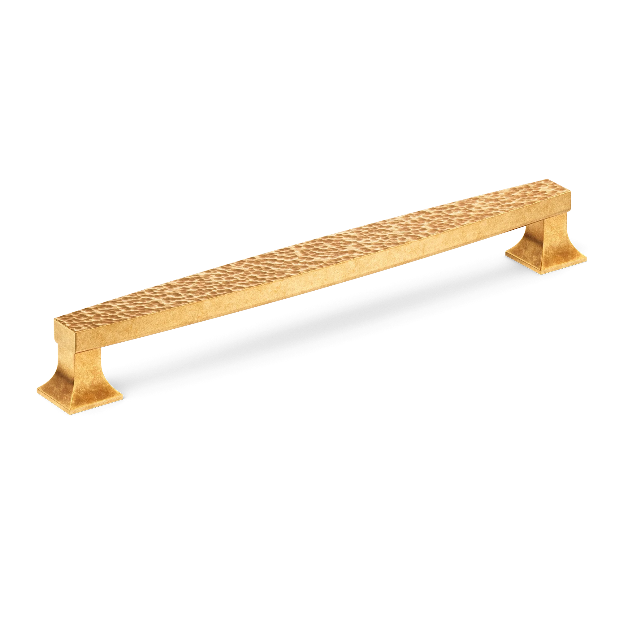Armac Martin Harold Hammered Cabinet Handle in 96mm / Burnished Brass