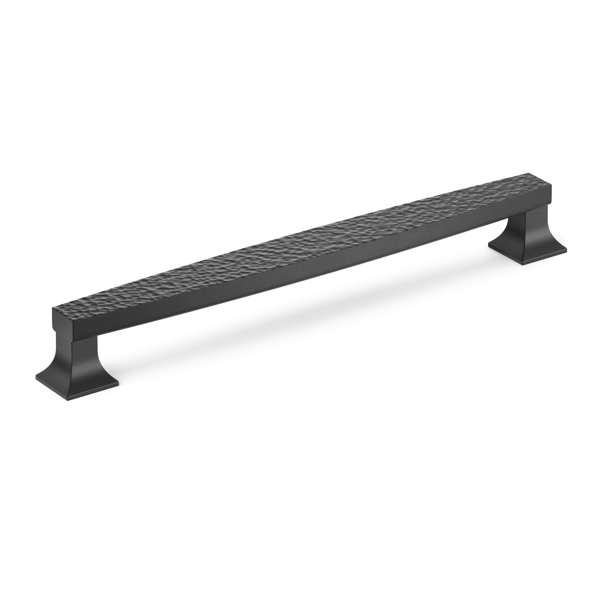 Armac Martin Harold Hammered Cabinet Handle in 96mm / Matt Black Lacquered
