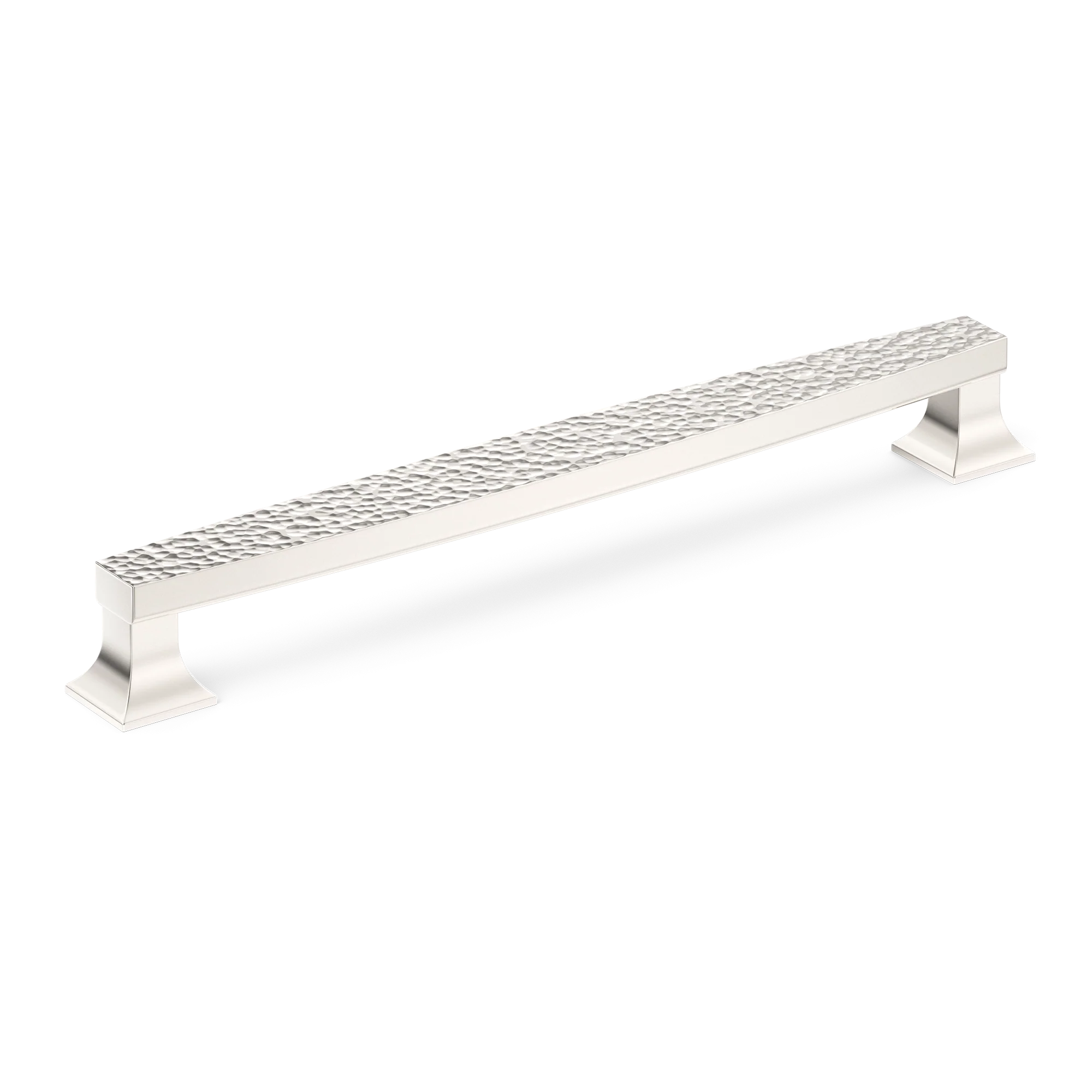 Armac Martin Harold Hammered Cabinet Handle in 96mm / Polished Nickel Plate