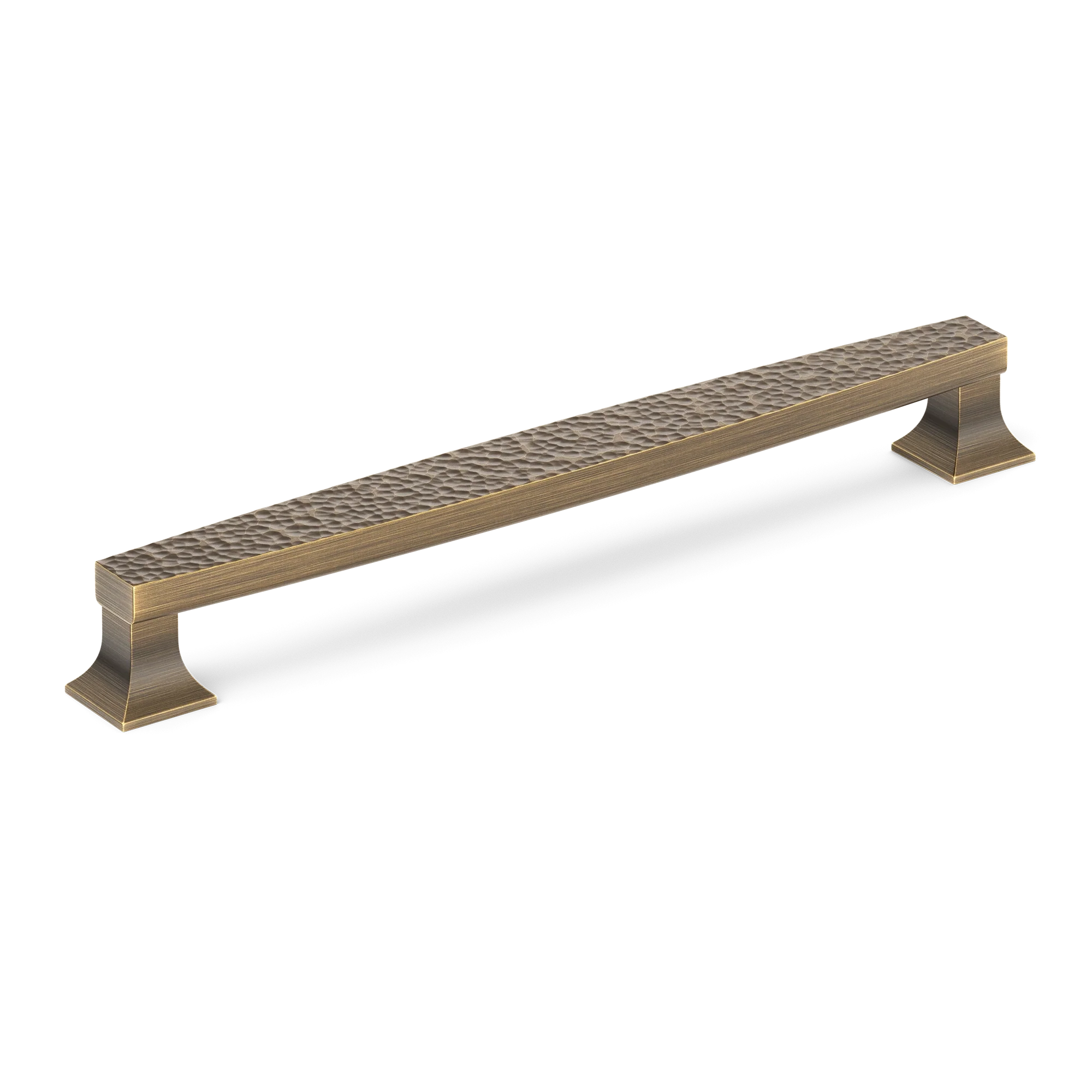 Armac Martin Harold Hammered Cabinet Handle in 96mm / Satin Antique Satin Lacquered