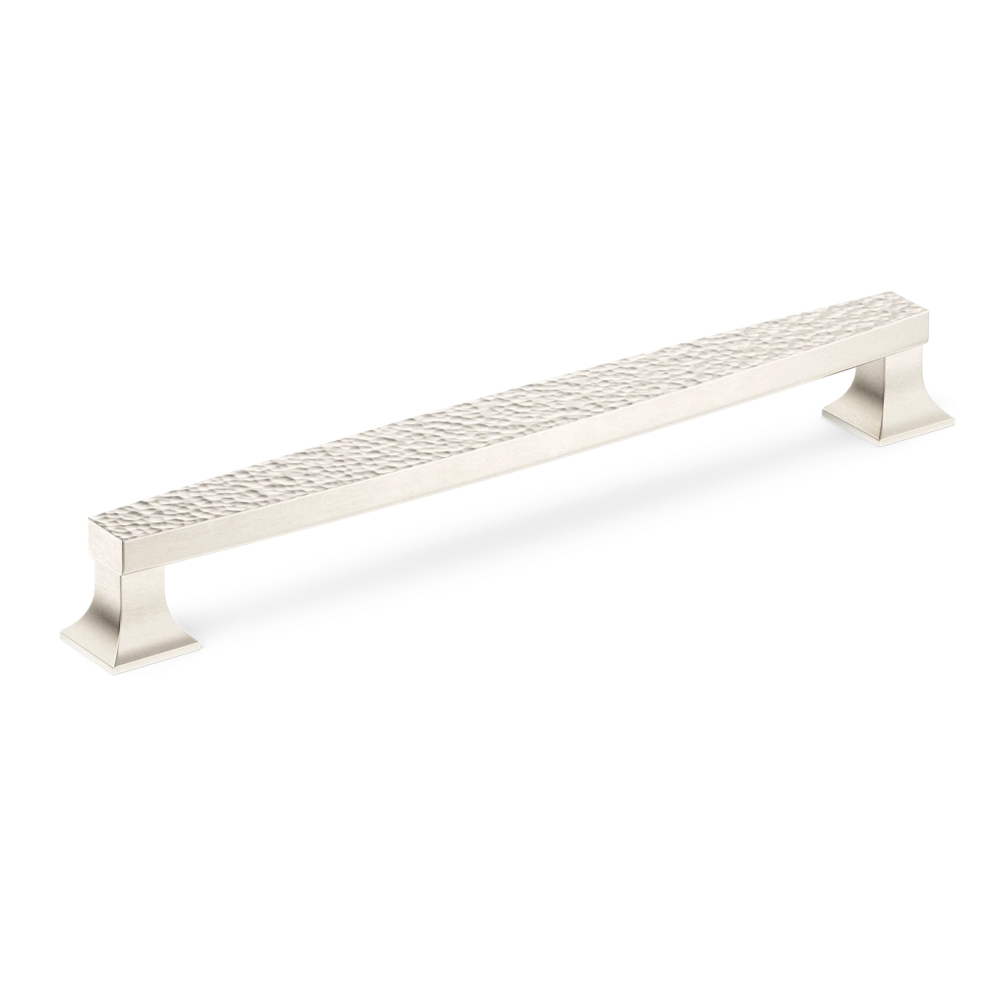 Armac Martin Harold Hammered Cabinet Handle in 96mm / Satin Nickel Plate