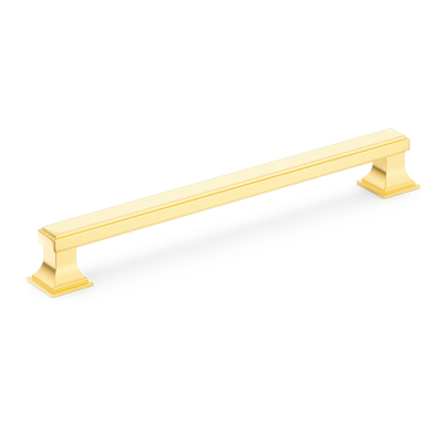 Armac Martin Jefferson Cabinet Handle in 96mm / Polished Brass Lacquered