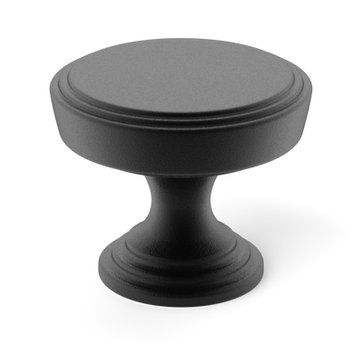 Armac Martin Lincoln Cabinet Knob in 25mm / Matt Black Lacquered