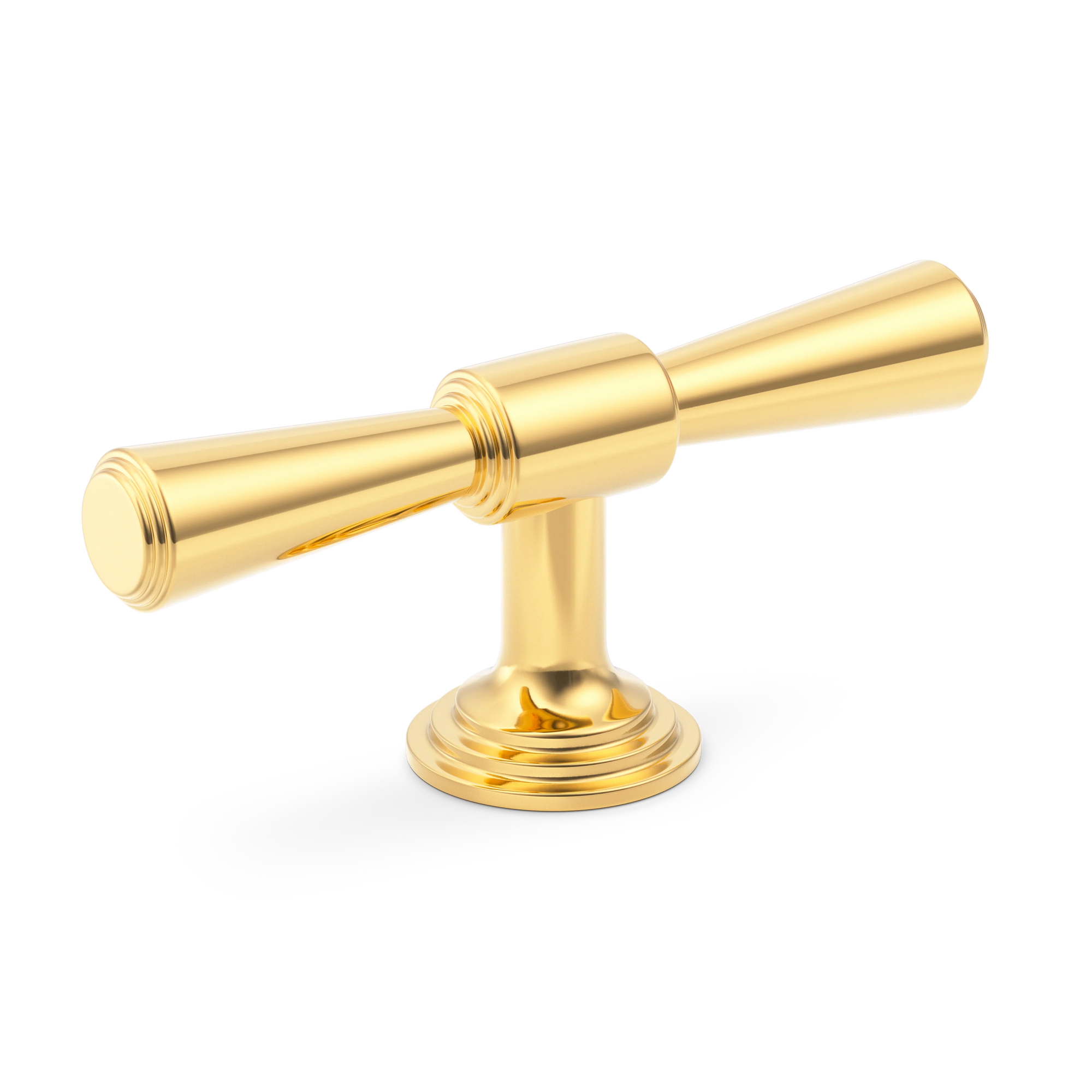 Armac Martin Lincoln T-bar Handle in 82mm / Polished Brass Lacquered
