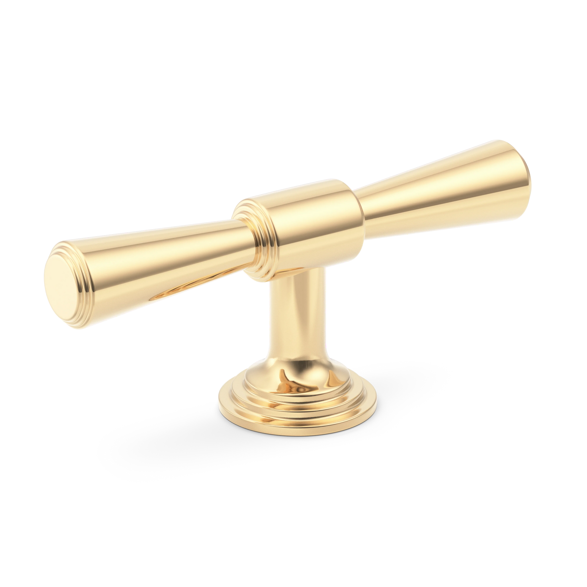 Armac Martin Lincoln T-bar Handle in 82mm / Polished Brass Unlacquered