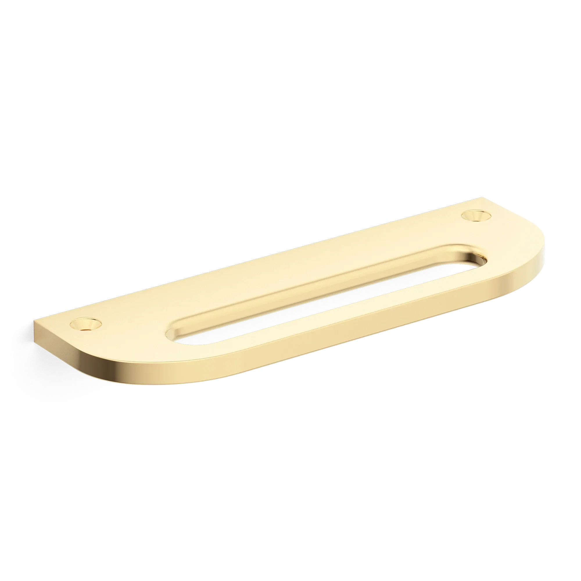 Armac Martin Loop Mortised Cabinet Pull Handle in 100mm / Polished Brass Unlacquered