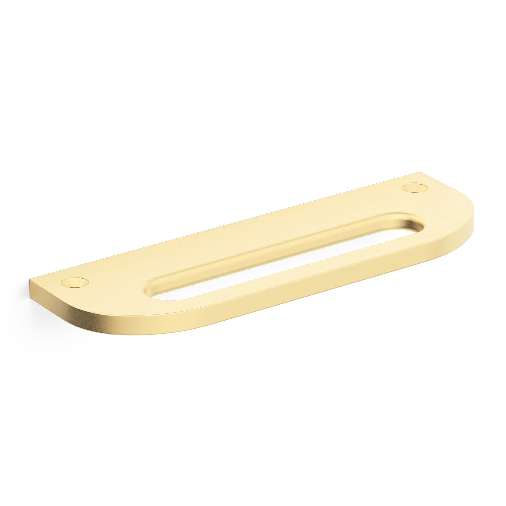 Armac Martin Loop Mortised Cabinet Pull Handle in 100mm / Satin Brass Unlacquered