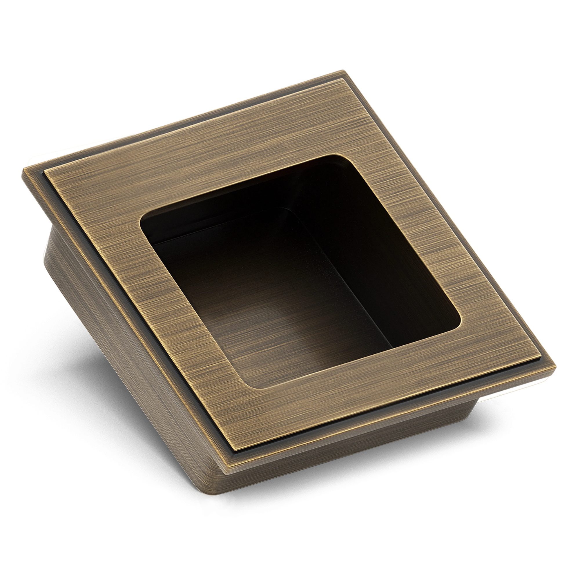 Armac Martin Lyndon Square Flush Pull in 57mm / Satin Antique Satin Lacquered