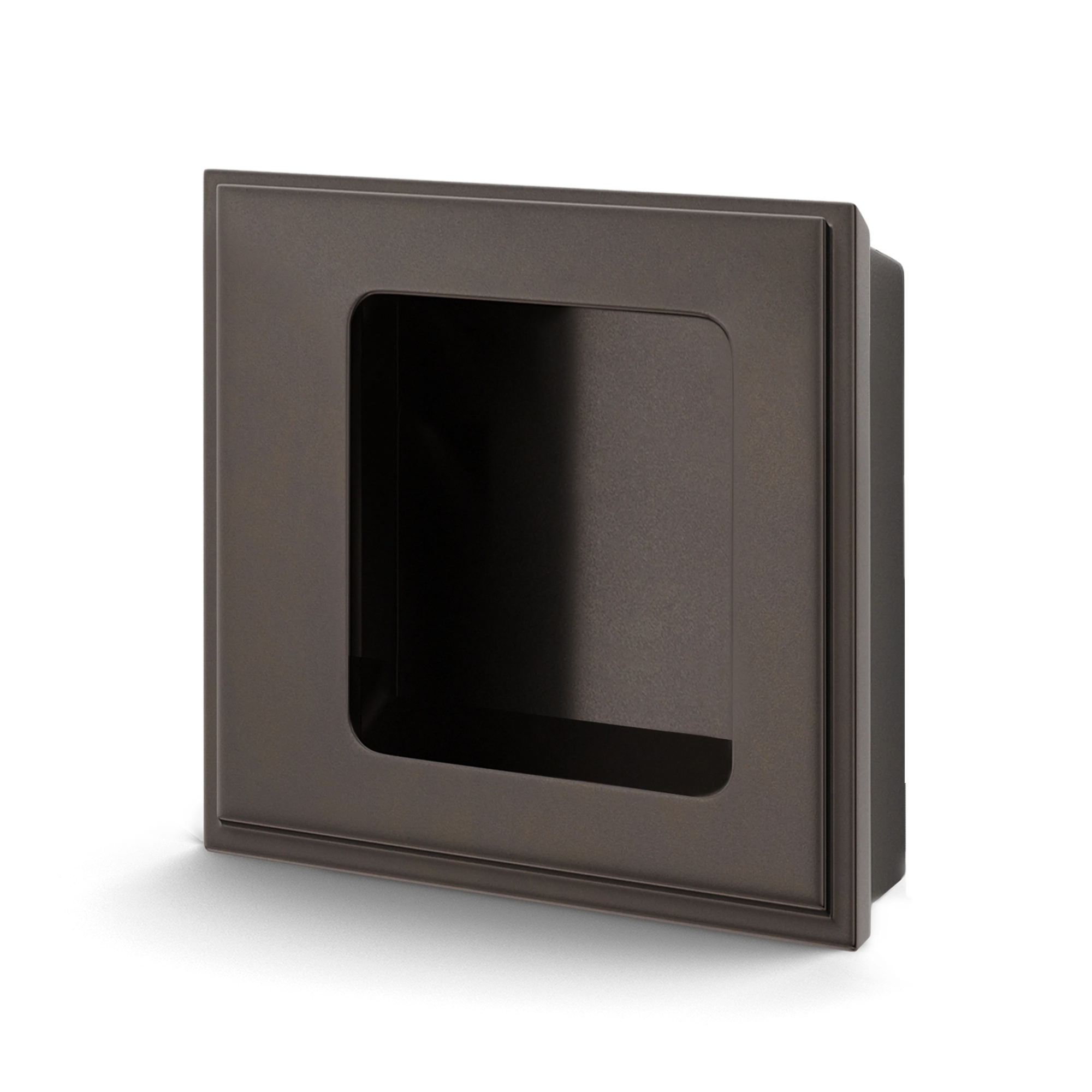 Armac Martin Lyndon Square Sliding Door Flush Pull in 57mm / Satin Antique Satin Lacquered