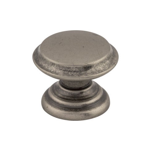 Top Knobs Flat Top Knob 1 3/8" in Pewter Antique