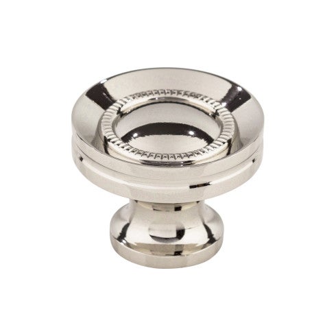 Top Knobs Button Faced Knob 1 1/4" in Polished Nickel