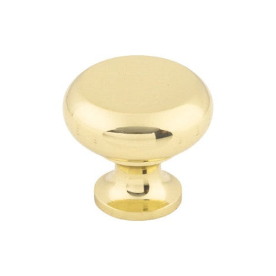 Top Knobs Flat Faced Knob 1 1/4" in Polished Brass