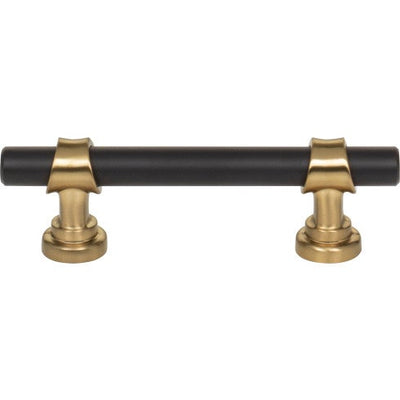 Top Knobs Bit Pull 3" c-c in Flat Black and Honey Bronze
