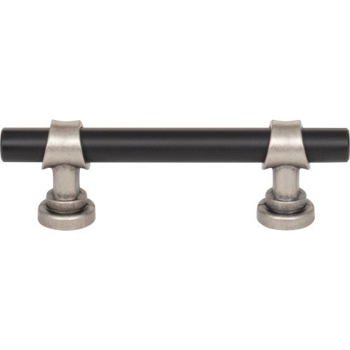 Top Knobs Bit Pull 3" c-c in Flat Black and Pewter Antique