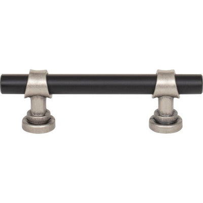 Top Knobs Bit Pull 3" c-c in Flat Black and Pewter Antique